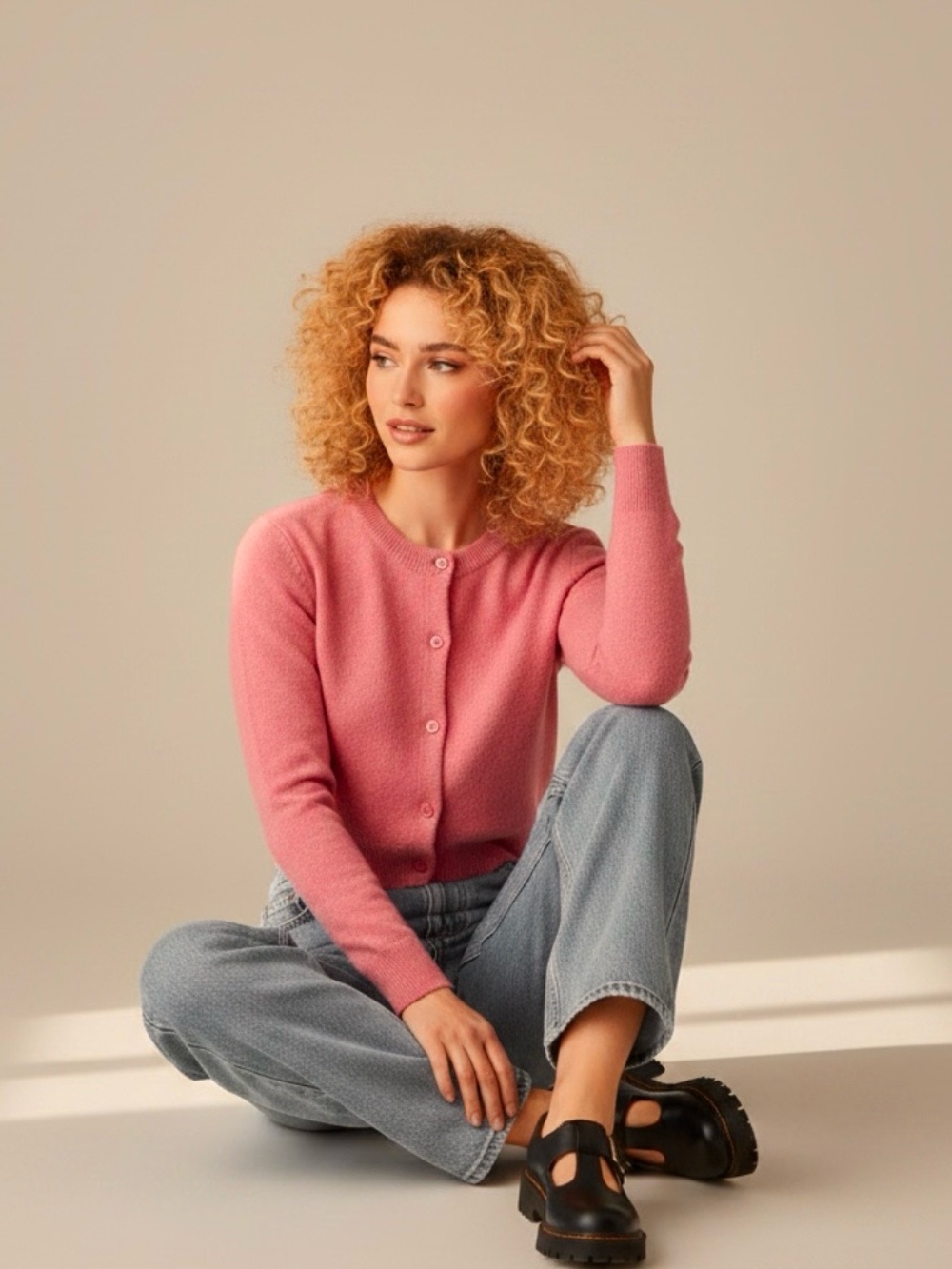 NWT Coral Pink Button-Front Cardigan